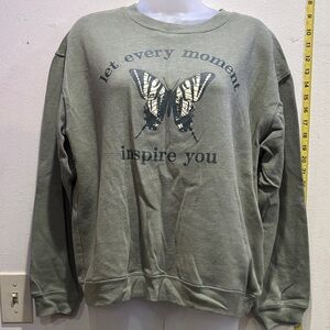 Freeze Sage Green Inspirational Women's Crewneck Sweater